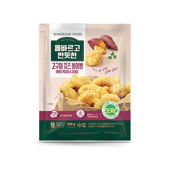 올바르고반듯한 고구마 치즈 붕어빵  400g 3개