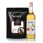 [MEGA SALE 쿠키앤크림 바닐라 라떼] 타코 리얼 쿠키앤크림 딜라이트 파우더 1kg + 모닌바닐라시럽 1000ml