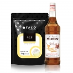 [MEGA SALE 카라멜 슈크림 프라페] 타코 슈크림 파우더 1kg + 모닌 카라멜시럽 1000ml