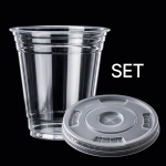 국내생산 98mm 500ml (16온스) 아이스컵 1줄 50개 + 98mm(16/20온스) 친환경 PLA 아이스컵용 십자 뚜껑 1줄
