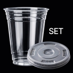국내생산 98mm 600ml (20온스) 아이스컵 1줄 50개 + 98mm(16/20온스) 친환경 PLA 아이스컵용 십자 뚜껑 1줄 50개