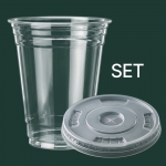 젠카이 98mm 600ml (20온스) 아이스컵 1줄 50개 + 98mm(16/20온스) 친환경 PLA 아이스컵용 십자 뚜껑 1줄 50개