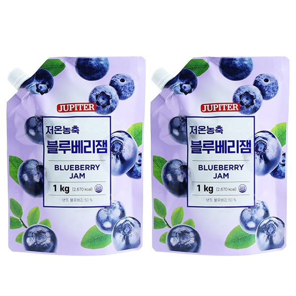 쥬피터 저온농축 블루베리 잼 1kg 2개세트