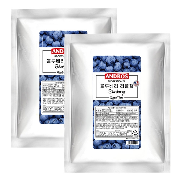 앤드로스 블루베리 리플잼 1kg 2개세트