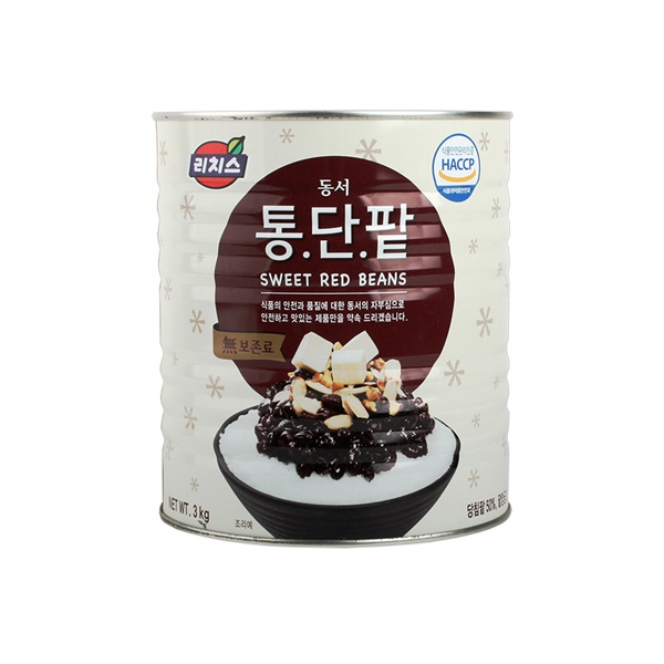 동서 리치스 통단팥 3kg 1박스 6개 빙수 팥