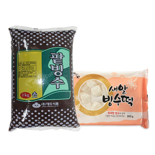 대두식품 파우치 빙수팥 3kg + 화과방 새알 빙수떡 300g