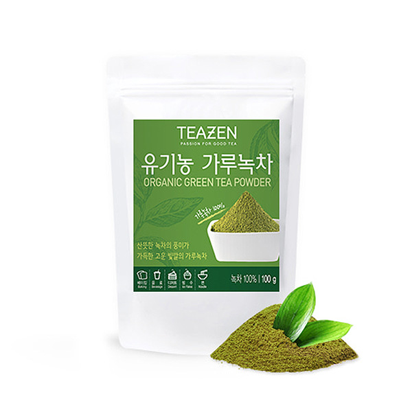 티젠 유기농 가루녹차 100g