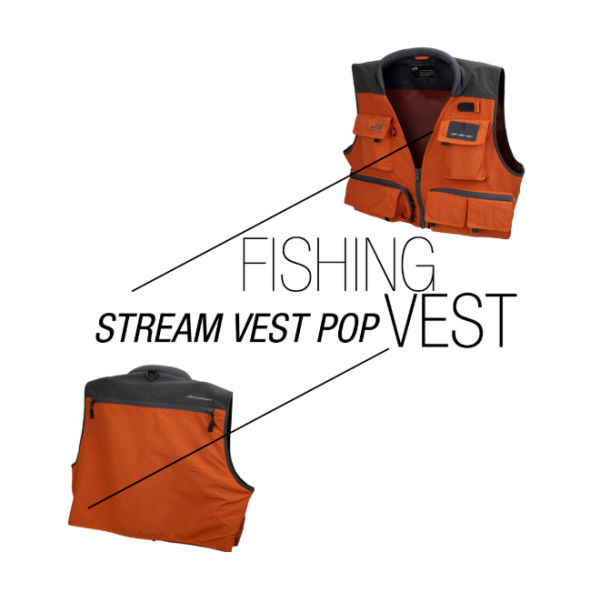 파란낚시 제이에스 컴퍼니 정품  STREAM VEST POP PUMPKIN 낚시 조끼