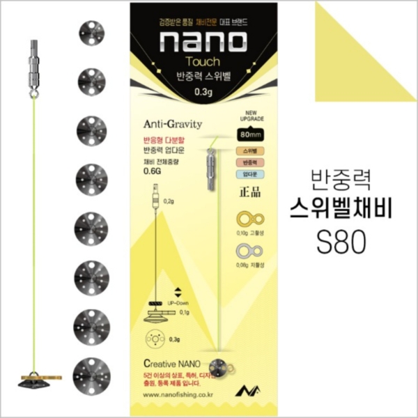 나노피싱 반중력스위벨 S80 민물 채비 붕어낚시 신상 정품 사은품증정 파란낚시