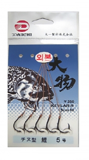 다이이찌 1본 지누형 고이(캐브라합사 묶음) 카본블랙 묶음바늘 무미늘 외바늘채비 대물전용 파란낚시