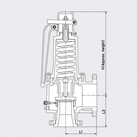 1000000000 고려특수금속 플랜지타입 전량식 주철 안전밸브 KSF-8 (KSF-8R)10K 25A~80A (레버타입, 에어용/스팀용)