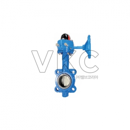 1000001358 원일 국산 KS 기어식 버터플라이밸브 주철 10K 50A~300A (원일산업 물용 웨이퍼형 고무붙이 주철버터플라이 WSBG-10-KR)