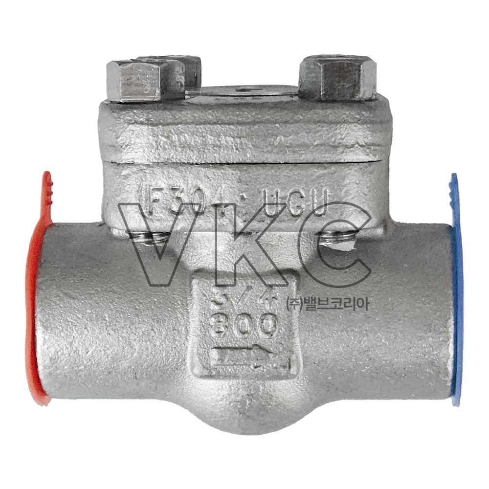 1000001619 (국산) DEV 동은밸브 ASTM F304 스텐 단조스윙체크(SW-NPT) 800# 10A~50A 한쪽 용접식, 한쪽 나사식 (800LB 구 DKM 동강금속 소켓 스크류타입 단조 스윙체크밸브) 600# 별도 문의