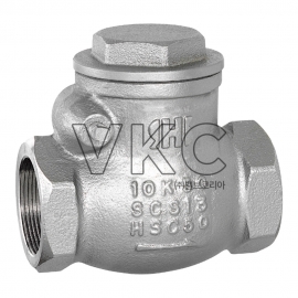 1000002204 (국산) 화성밸브 스텐 나사식 스윙체크밸브 10K 15A~50A (HS SSC13 스텐스윙체크 0.5인치~2인치)