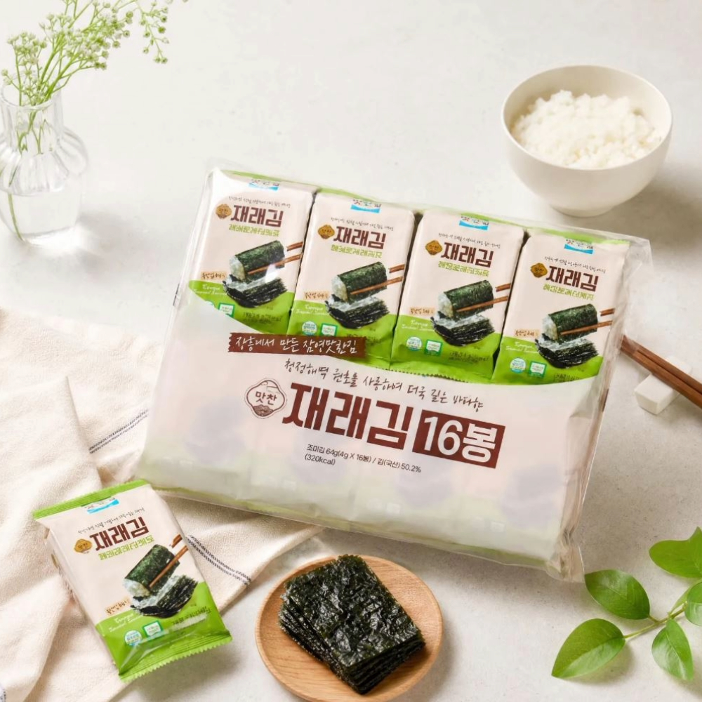 [남도드림] 삼영맛찬김 재래김 도시락김 4g x 16봉 (총16개입)