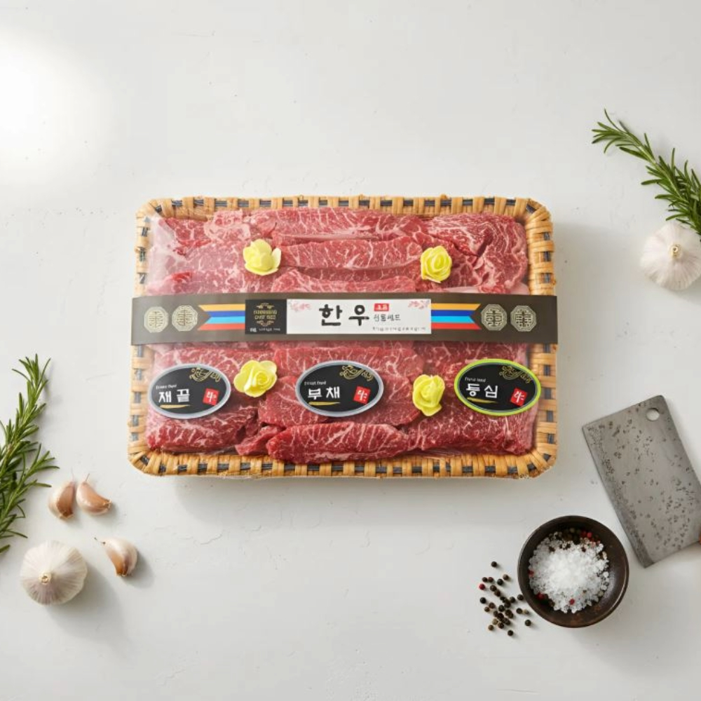 [남도드림] 천관한우 선물세트1호 1.2kg (등심400g+채끝400g+부채400g)