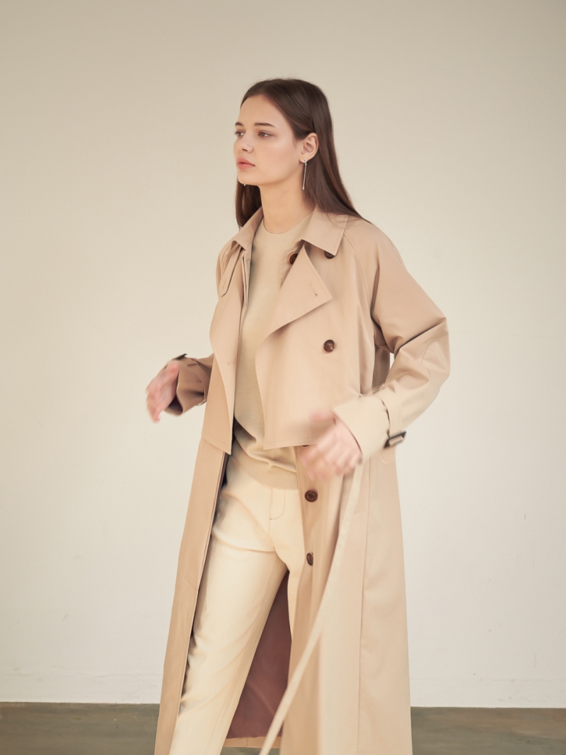 Gaia Layered Trench Coat_Beige