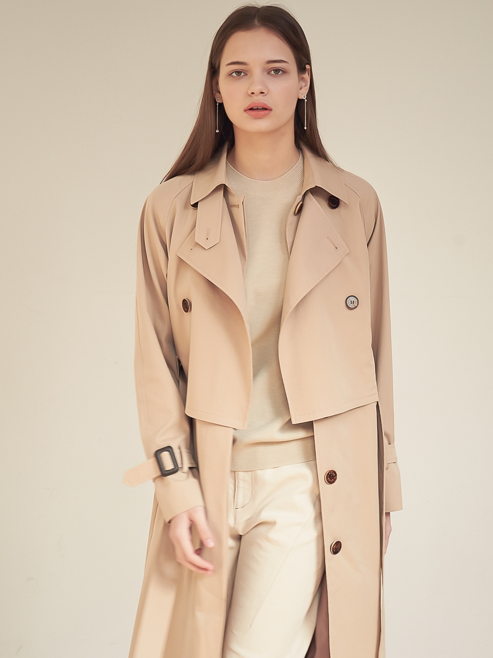 Gaia Layered Trench Coat_Beige