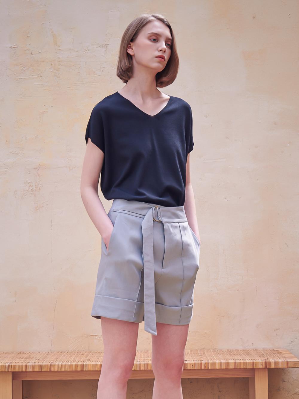 Rita Linen Short Pants_Blue