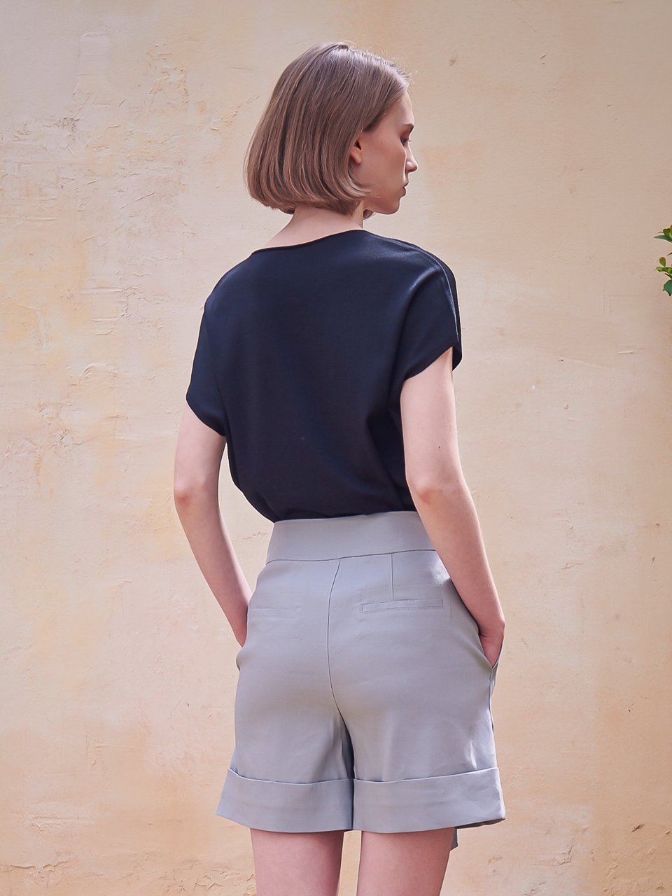 Rita Linen Short Pants_Blue