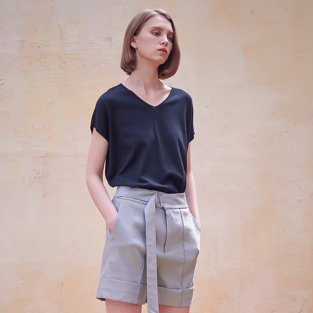 Rita Linen Short Pants_Blue