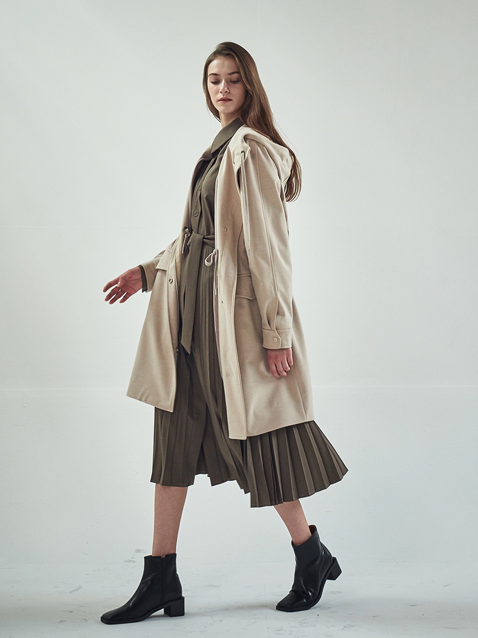 LIGHT WOOL BLENDED HOODED COAT_BEIGE