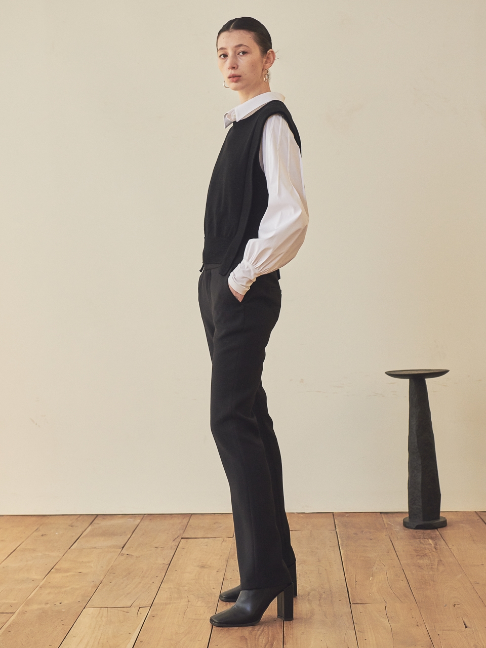 SLIM BOOTCUT PANTS_BLACK