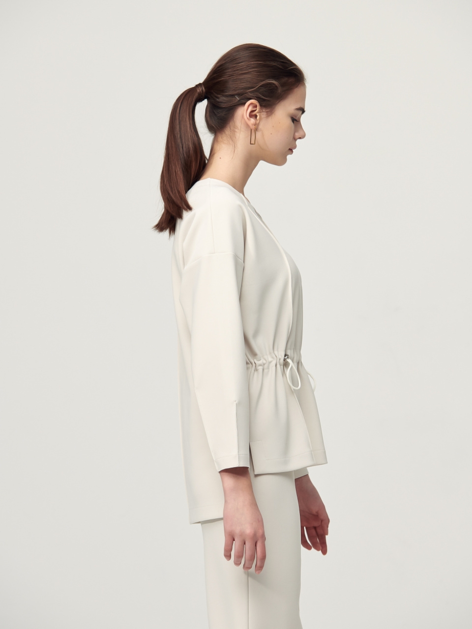 Comfort String Detail Blouse_Ivory