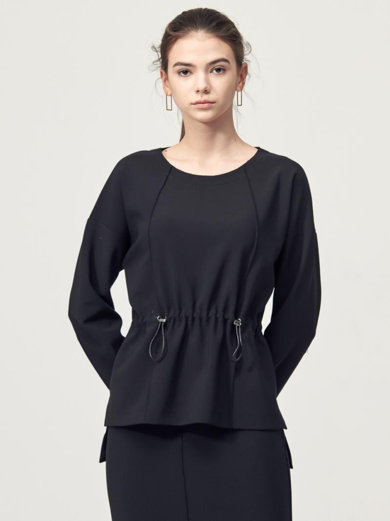 Comfort String Detail Blouse_Black