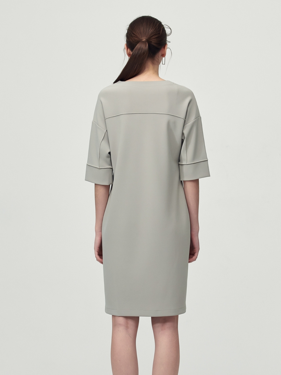 Round Neck Edge Dress_Olive