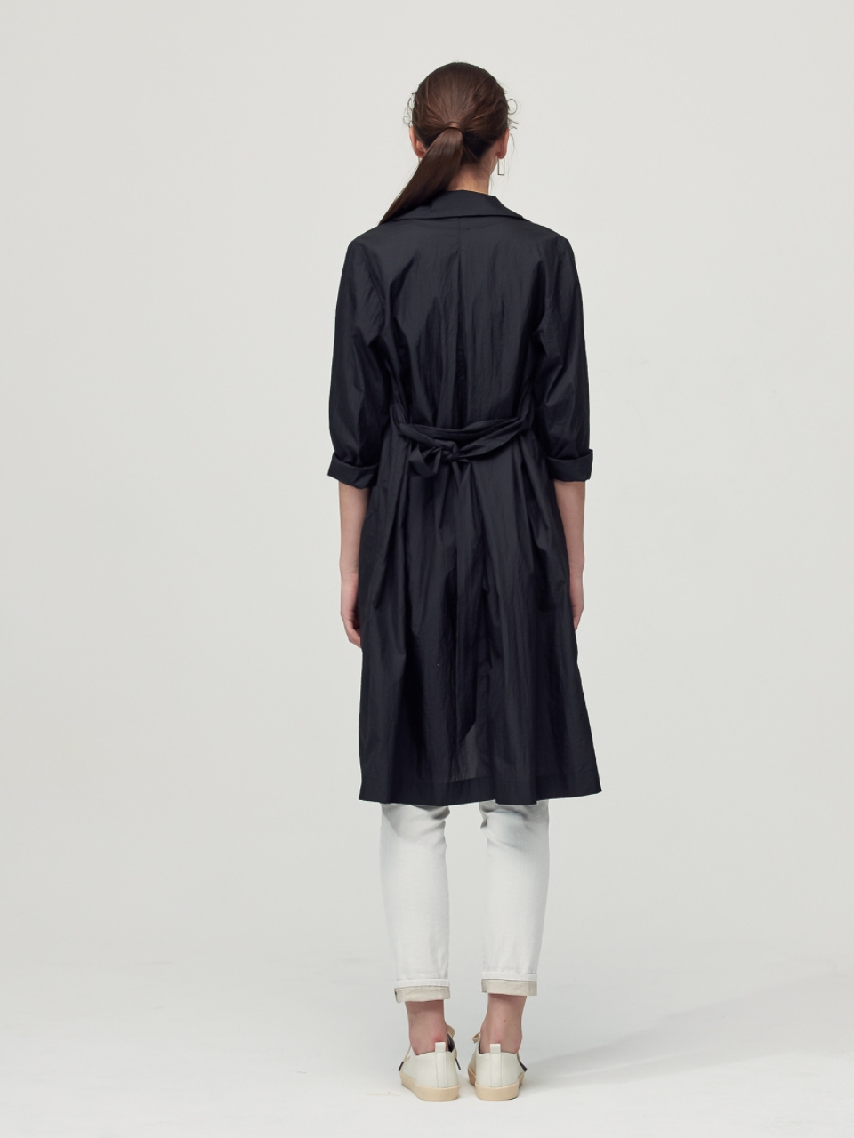 Light Feather Trench Coat_Black