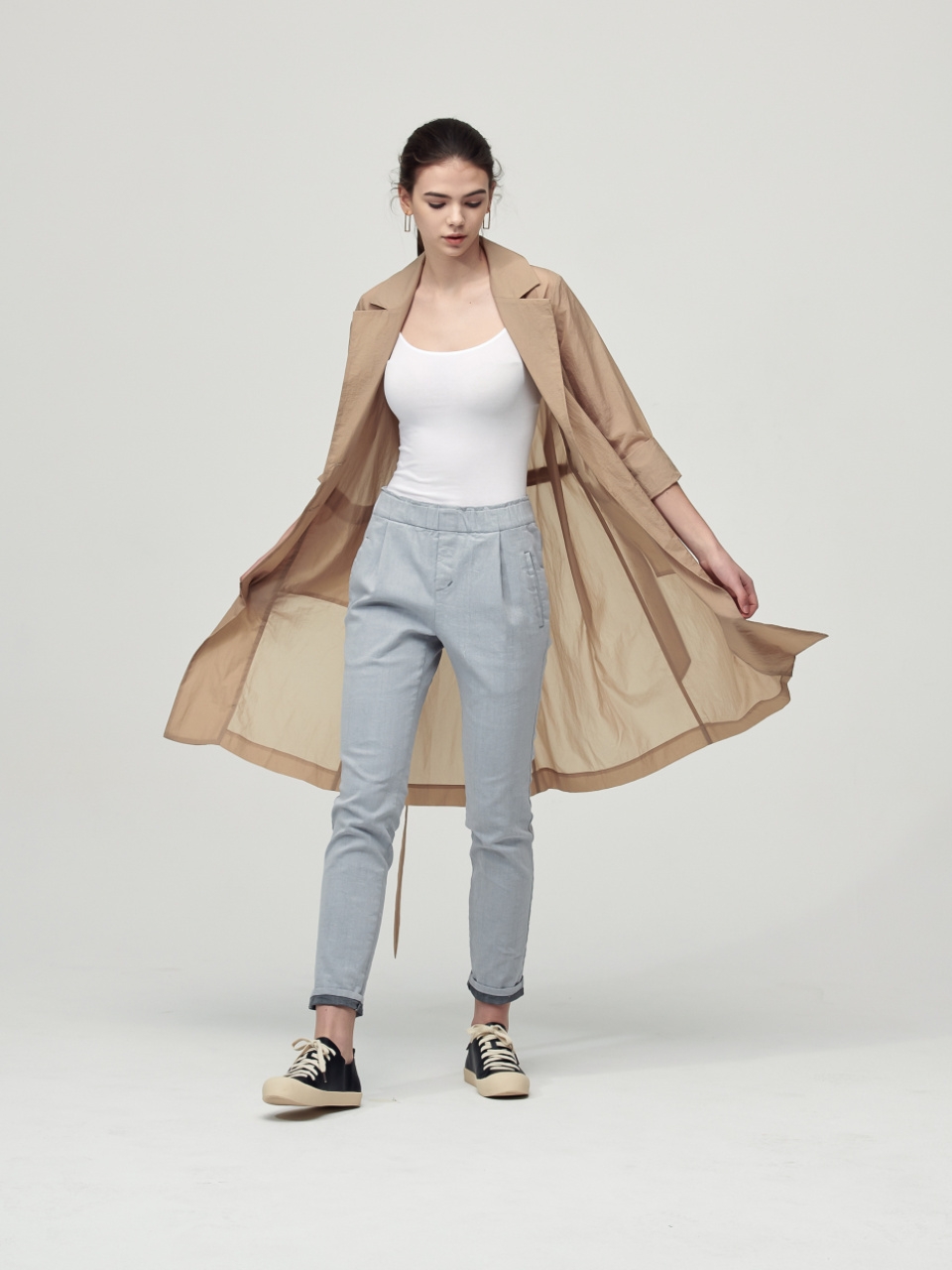 Light Feather Trench Coat_Beige