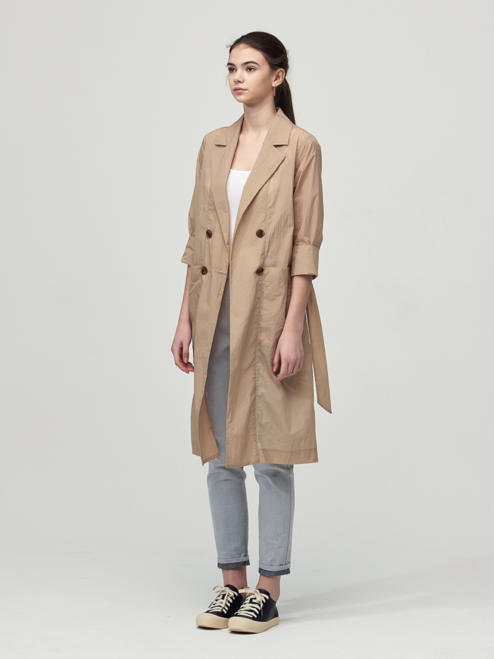 Light Feather Trench Coat_Beige