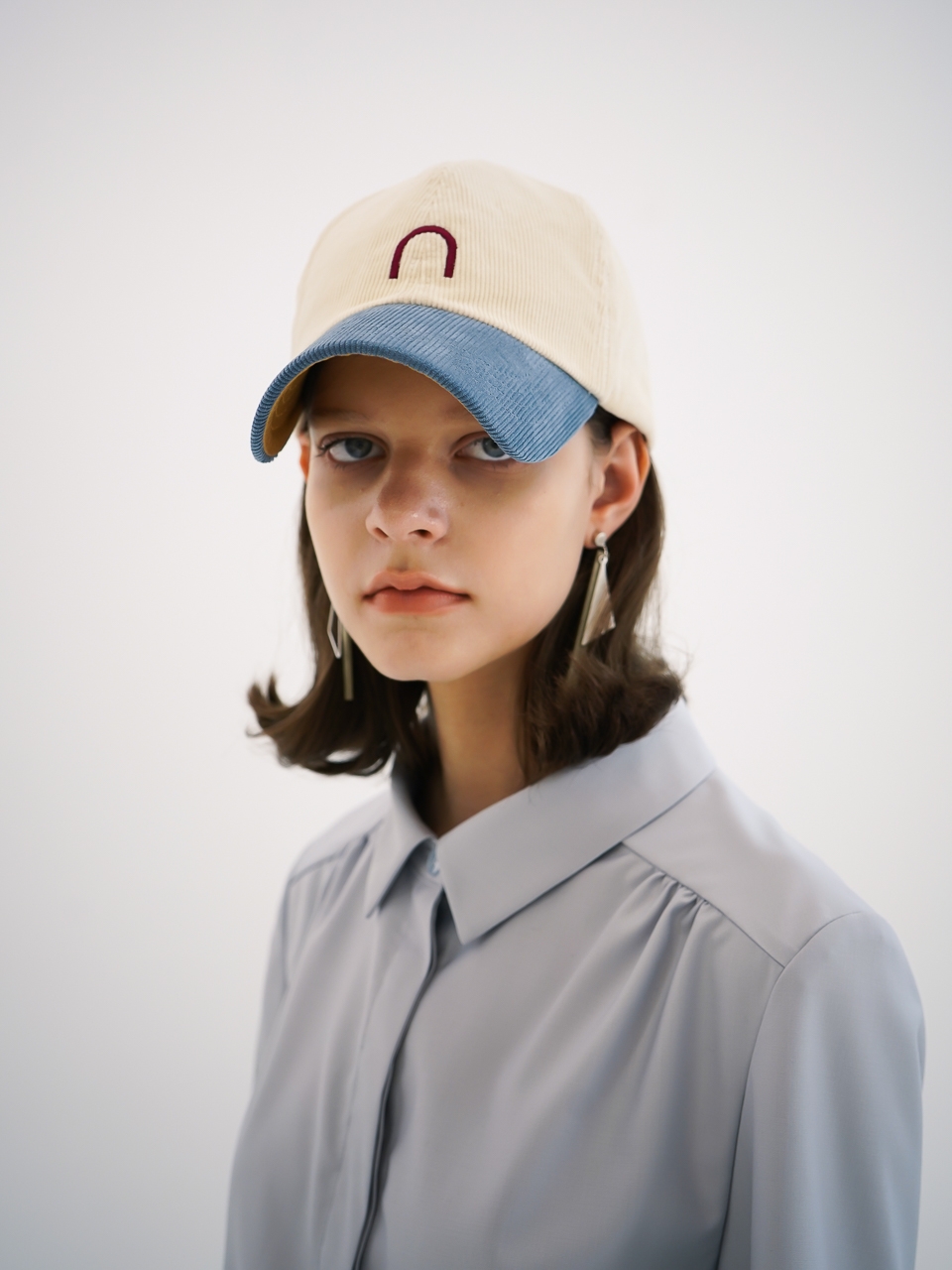 Corduroy Logo Ball Cap _Ivory