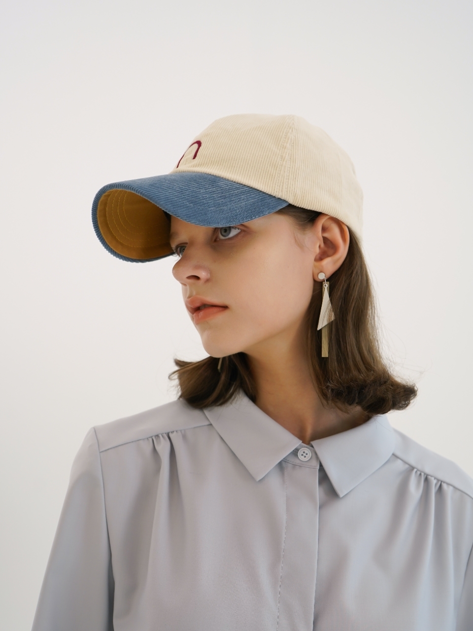 Corduroy Logo Ball Cap _Ivory