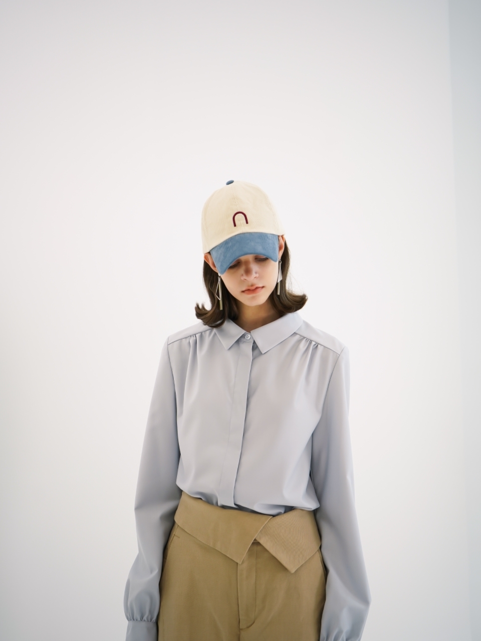 Corduroy Logo Ball Cap _Ivory