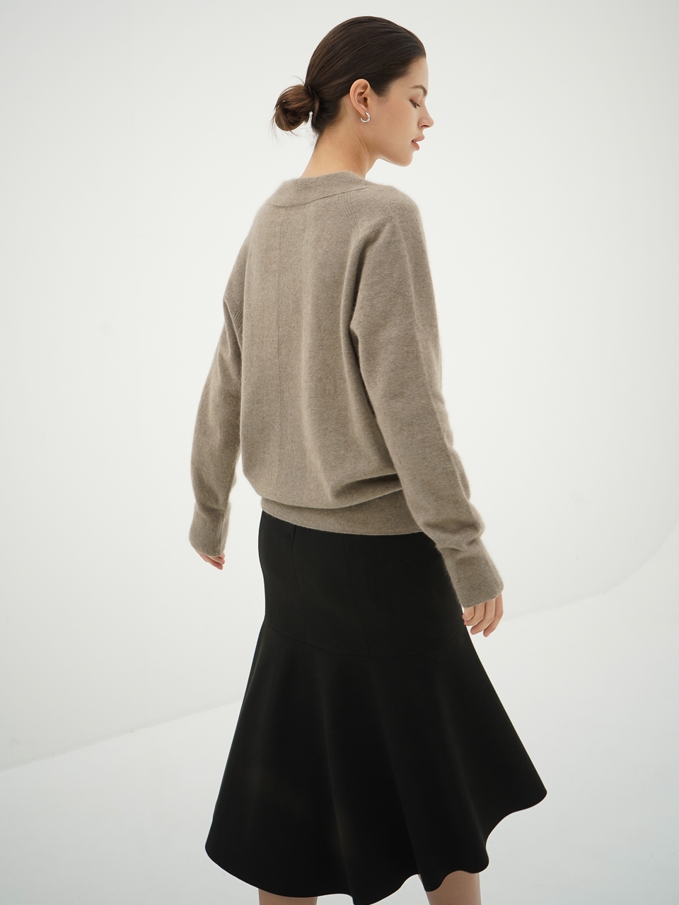 Suede Flared Skirt_Black