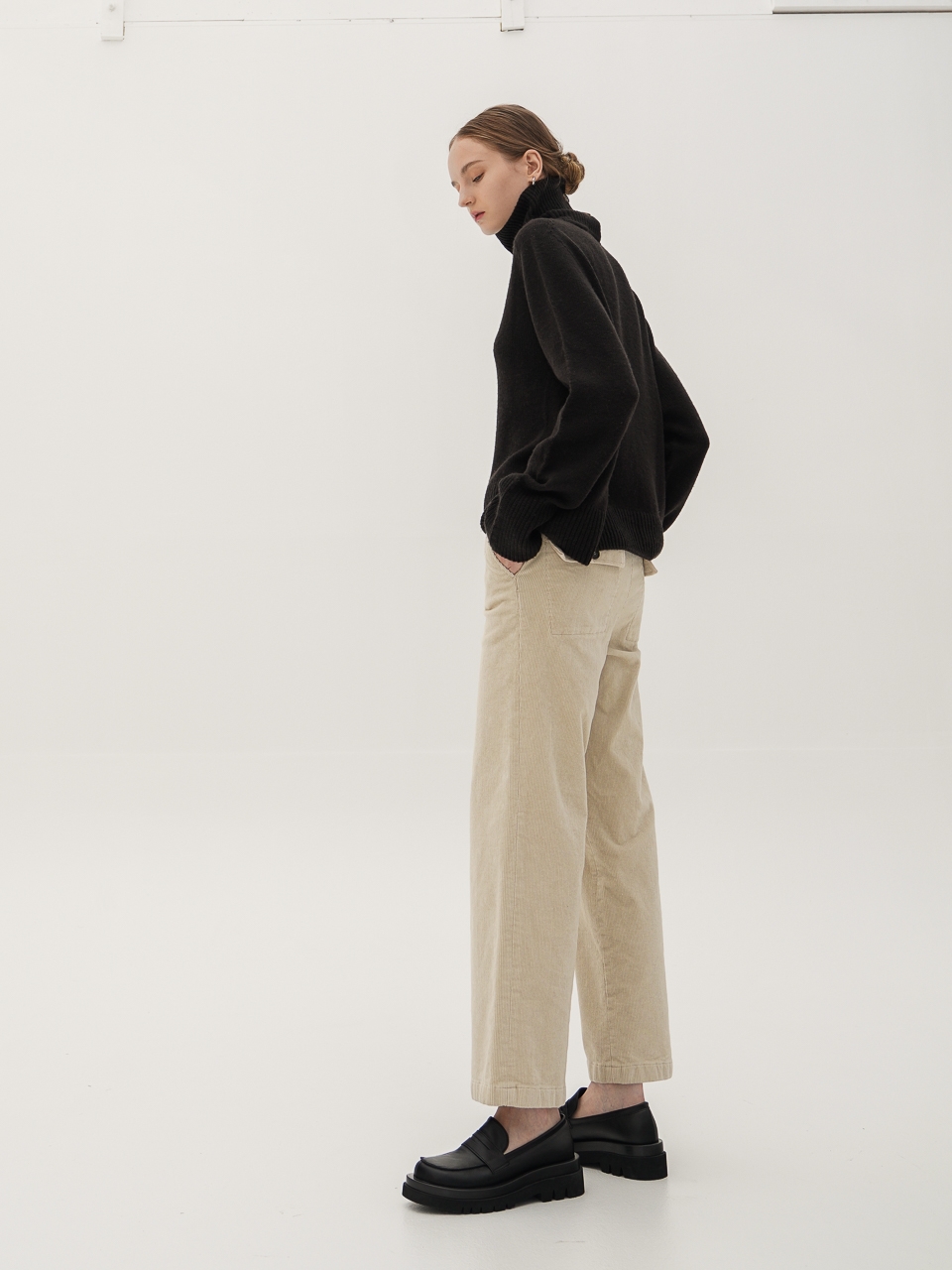 Corduroy Straight Pants_Ivory