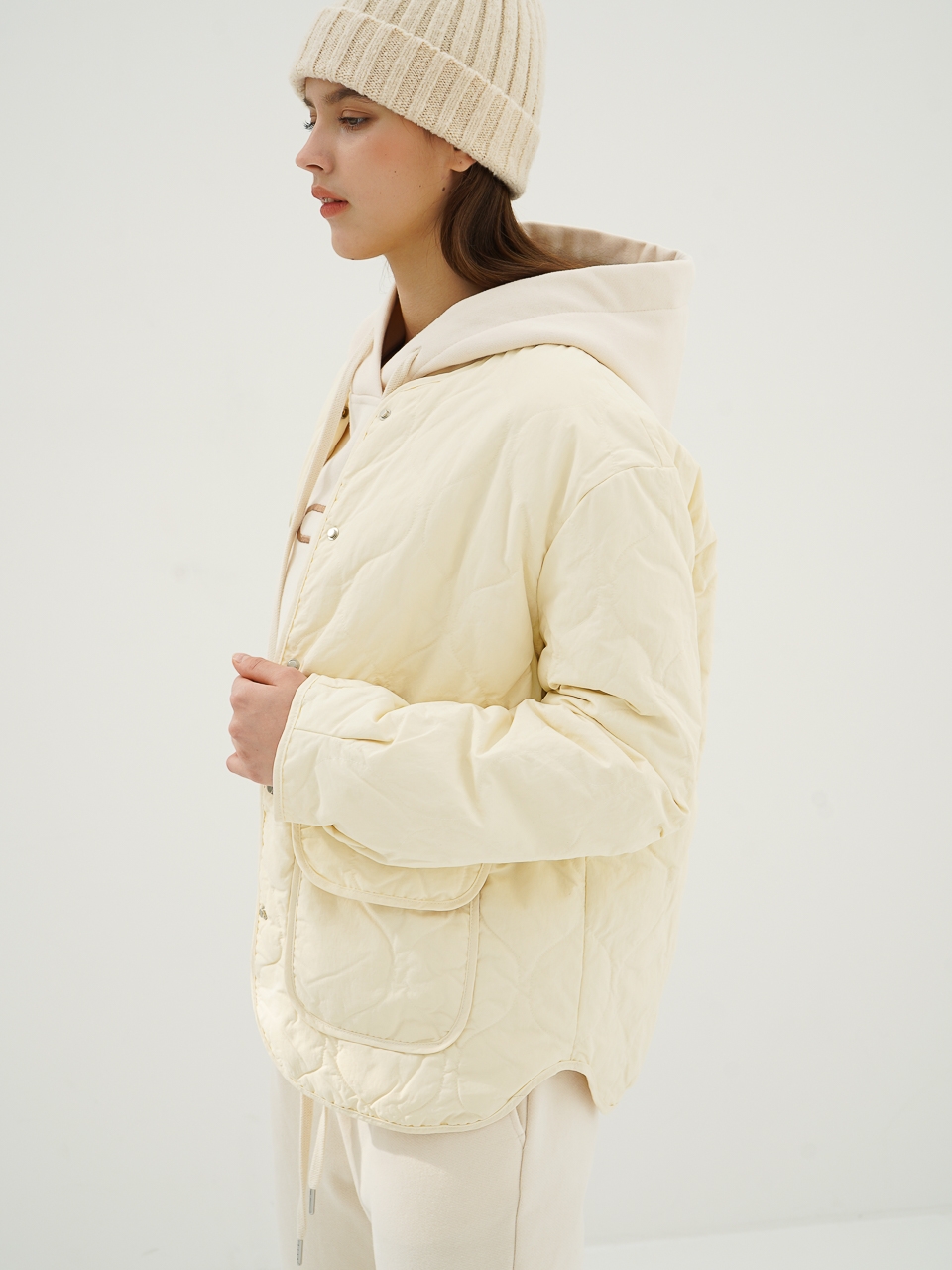 Goose Down Padding Jumper_Ivory