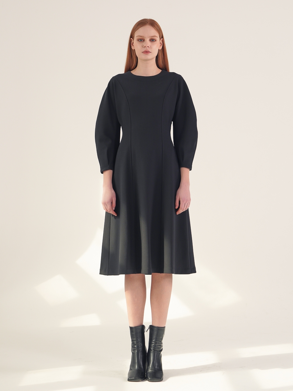 Balloon Sleeve Dress_Black