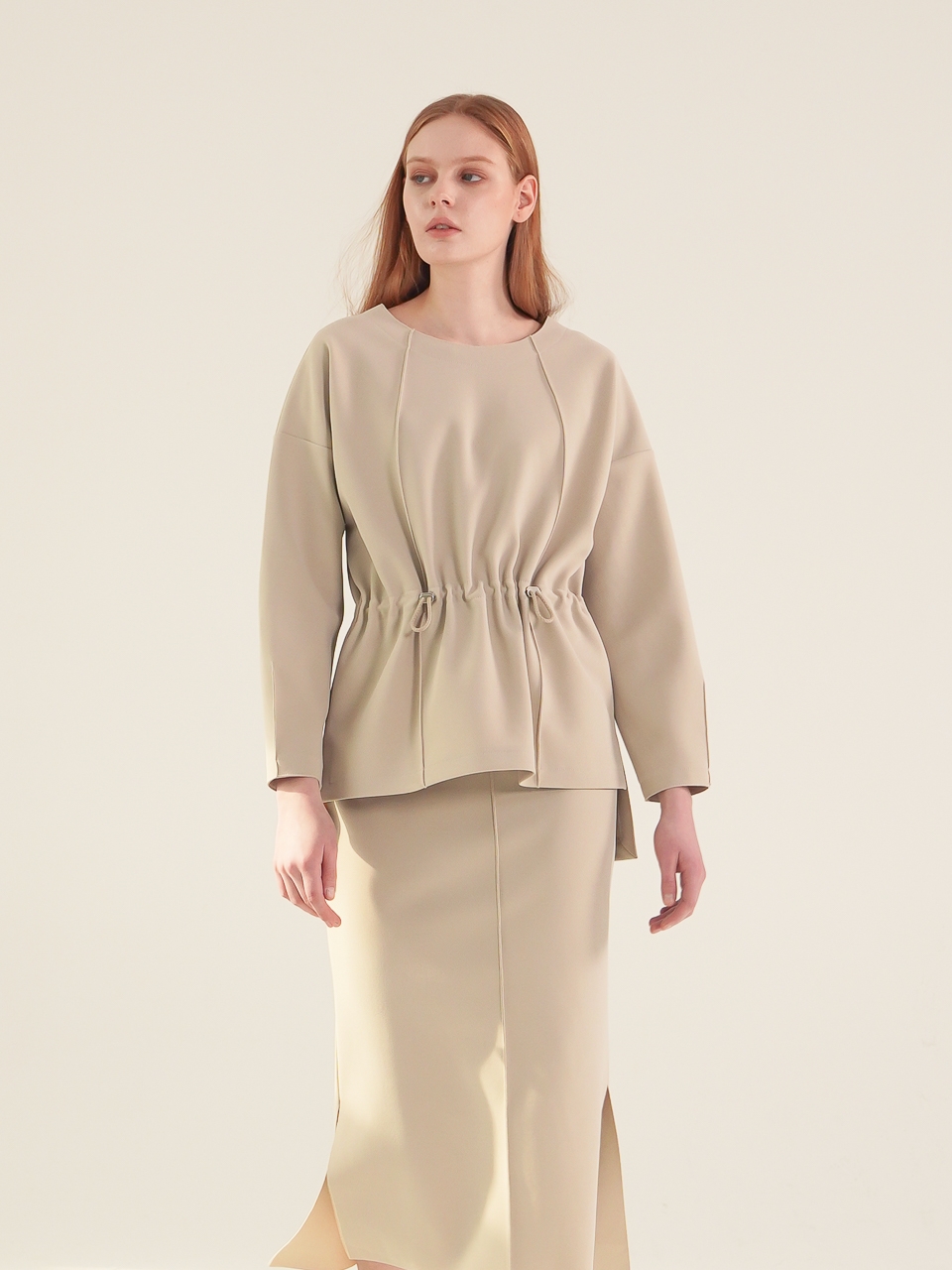 Comfort String Blouse_Beige