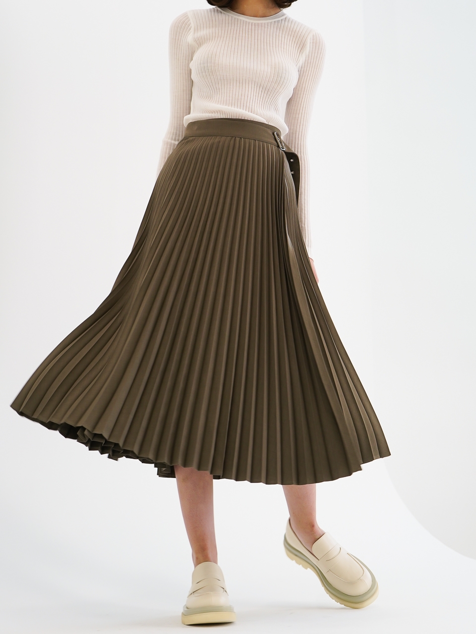 Gaia Pleated Wrap Skirt_(4 Color)