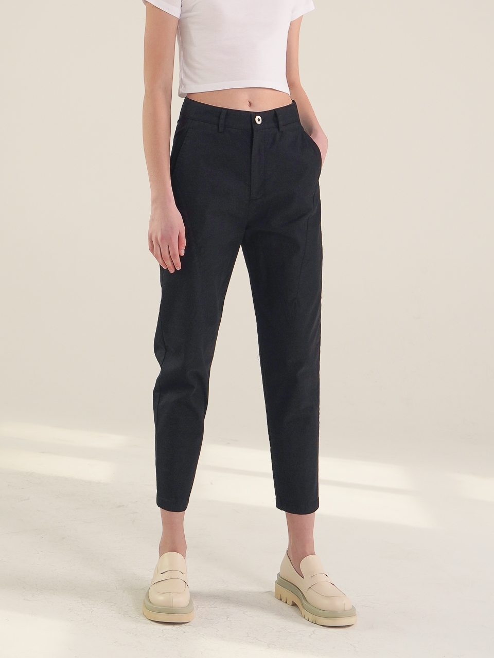 Cotton Cigarette Pants_Black