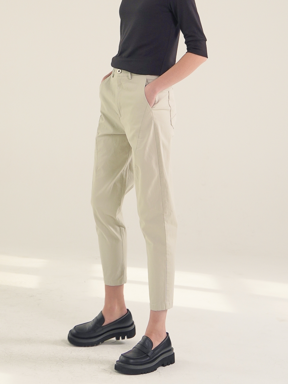 Cotton Cigarette Pants_Black