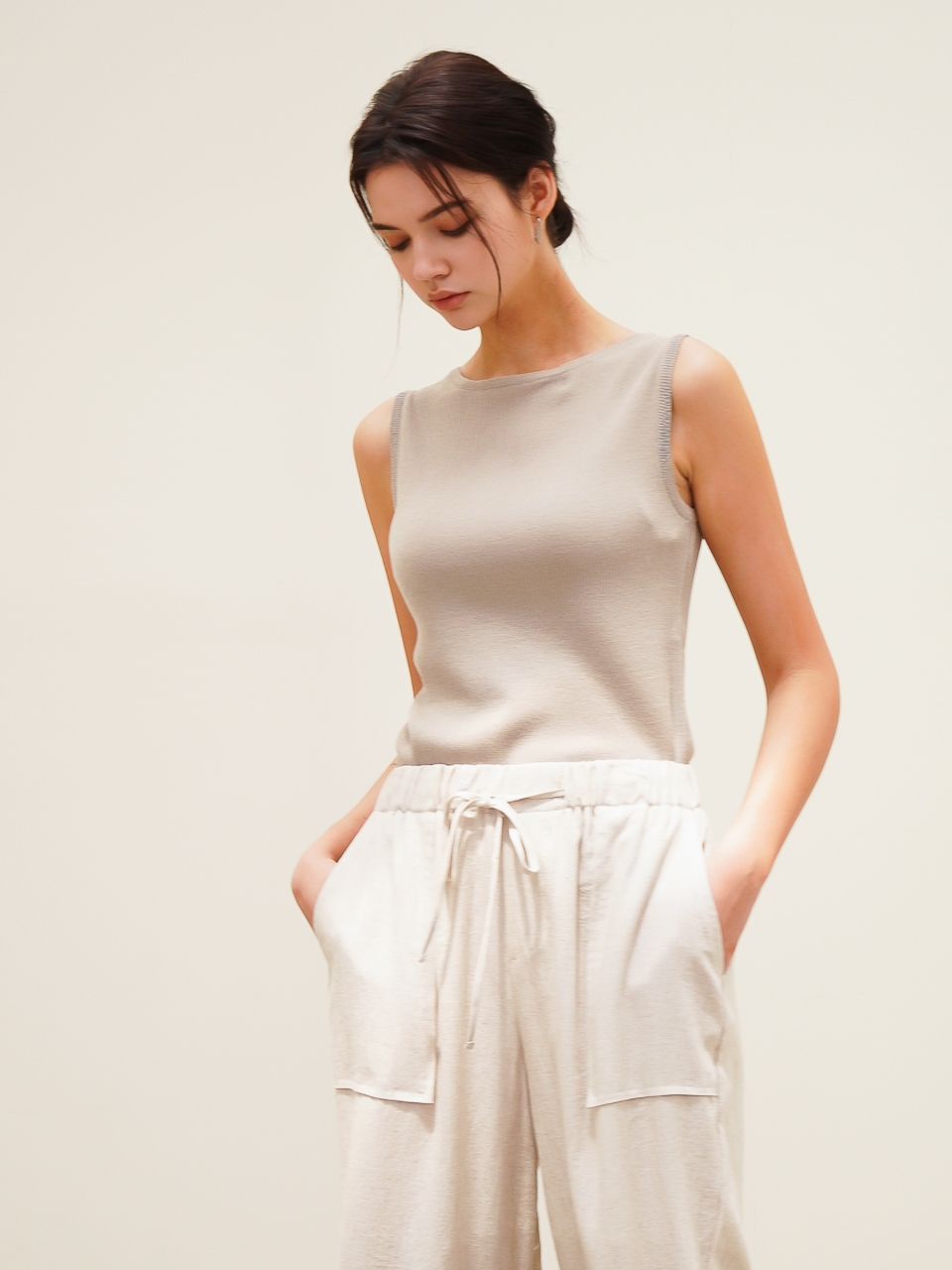 Summer Wool Sleeveless Knit_Ivory