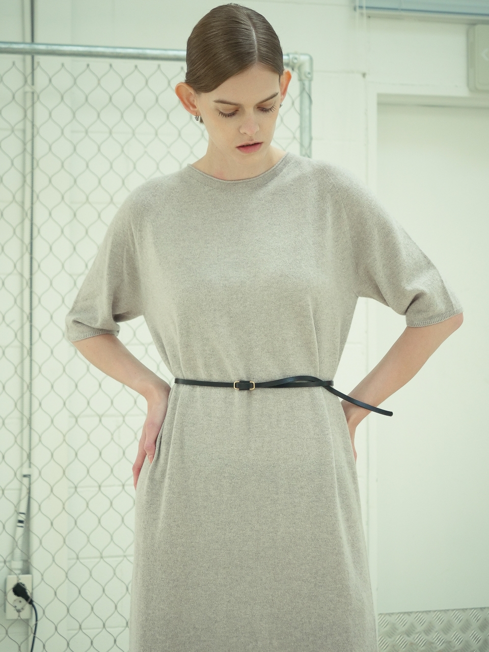 Cashmere Blended Knit Dress _ S.Grey