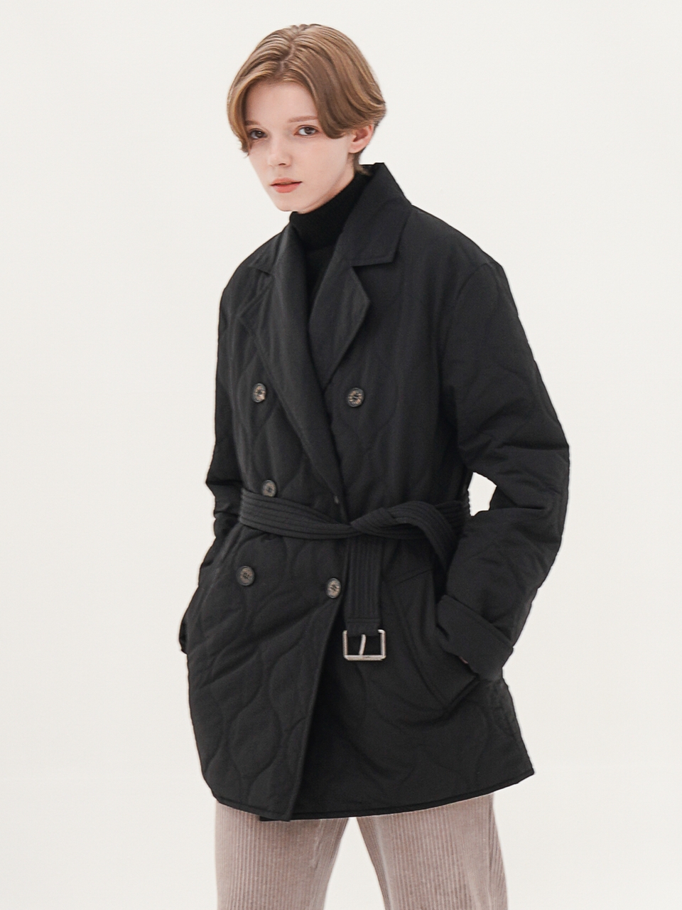 Padding Half Coat _Black