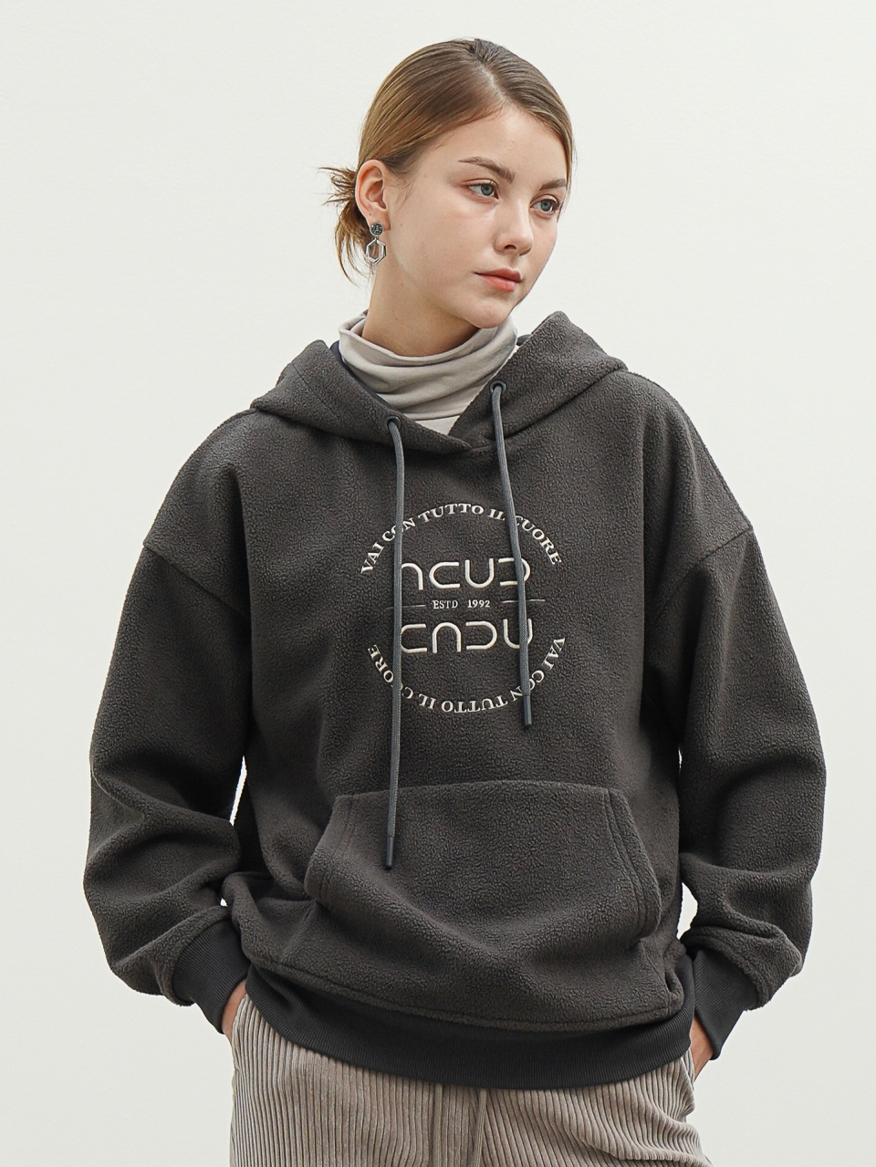 Boucle Logo Hoodie Sweatshirt _Grey