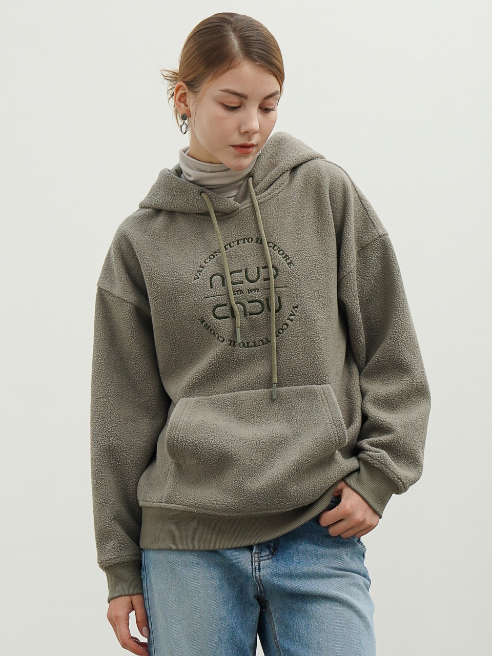 Boucle Logo Hoodie Sweatshirt _Khaki