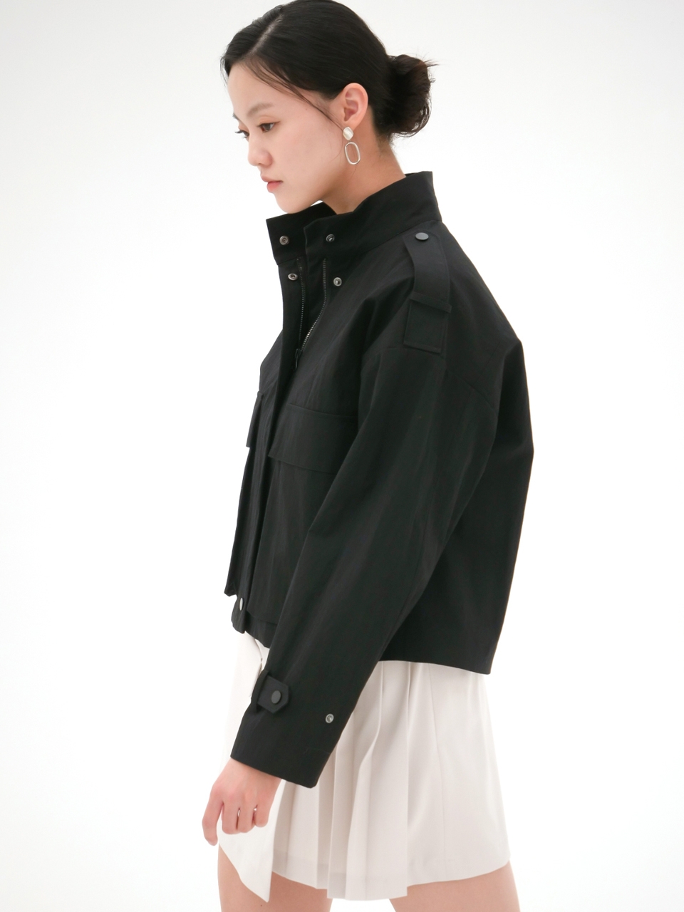 Pocket Zip-up Jumper _Black